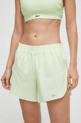 Reebok pantaloni scurți de alergare culoarea verde, cu imprimeu, medium waist 9BYX-SZD08E_70X (100036525)