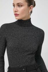 HUGO BOSS pulover femei, culoarea negru, light, cu guler 9BYX-SWD0ZC_99X