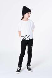 Karl Lagerfeld pantaloni de trening pentru copii culoarea negru, cu imprimeu 9BYX-SPK021_99X