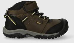 KEEN cizme de iarna pentru copii din piele intoarsa Ridge Flex Mid culoarea verde 9BYX-OBK1E1_78X