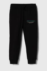 Abercrombie & Fitch pantaloni de trening pentru copii culoarea negru, cu imprimeu 9BYX-SPB02U_99X