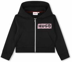 Hugo bluza copii culoarea negru, cu glugă, cu imprimeu 9BYX-BLG01H_99X