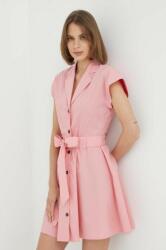 Trussardi rochie din bumbac culoarea roz, mini, evazati PPYX-SUD0Y8_42X