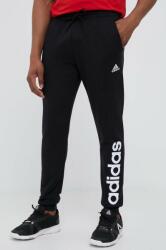 adidas pantaloni de trening din bumbac culoarea negru, cu imprimeu PPYX-SPM0DA_99X