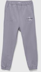 Calvin Klein Jeans pantaloni de trening pentru copii culoarea violet, neted 9BYX-SPG01E_04X