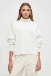 HUGO BOSS pulover de lana femei, culoarea bej, light, cu guler 9BYX-SWD112_01X