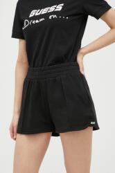 Guess pantaloni scurti femei, culoarea negru, neted, high waist PPYX-SZD02Y_99X