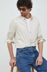 Calvin Klein cămașă bărbați, culoarea bej, cu guler clasic, slim K10K110856 9BYY-KDM02Z_01X