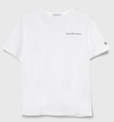 Calvin Klein tricou de bumbac pentru copii culoarea alb, cu imprimeu PPYH-TSB00N_00X