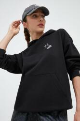 Adidas hanorac de bumbac femei, culoarea negru, cu glugă, cu imprimeu 9BYX-BLD0CB_99X