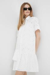 PS Paul Smith rochie din bumbac culoarea alb, mini, drept PPYX-SUD249_00X