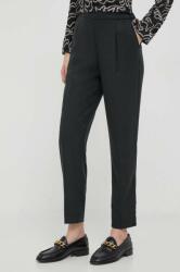 Sisley pantaloni femei, culoarea negru, drept, high waist 9BYX-SPD0OE_99X