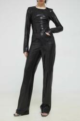 Rotate pantaloni femei, culoarea negru, lat, high waist PPYX-SJD0PA_99X