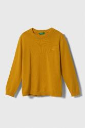 Benetton pulover de bumbac pentru copii culoarea galben, light 9BYX-BLK0A1_11X