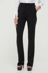 Patrizia Pepe pantaloni femei, culoarea negru, drept, high waist 9BYX-SPD06M_99X