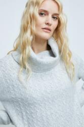 MEDICINE pulover din amestec de lana femei, culoarea gri, cu guler ZBYY-SWD071_09M