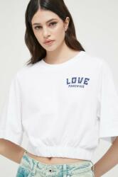 Love Moschino tricou din bumbac culoarea alb PPYX-TSD08B_00X