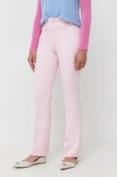 Silvian Heach pantaloni femei, culoarea roz, drept, high waist MBYX-SPD00F_30X