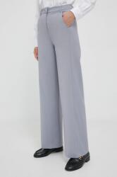 United Colors of Benetton pantaloni femei, culoarea gri, lat, high waist 9BYX-SPD0ME_90X