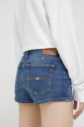 Tommy Jeans pantaloni scurti jeans femei, culoarea albastru marin, neted, medium waist PPYX-SZD0K4_59J