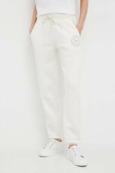 Emporio Armani Underwear pantaloni de lounge culoarea bej, neted 9BYX-SPD0I1_01X