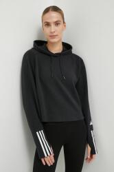 Adidas hanorac de antrenament culoarea negru, cu glugă, cu imprimeu 9BYX-BLD0DK_99X