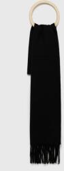 Moschino esarfa de lana culoarea negru, neted 9BYK-SAM019_99A
