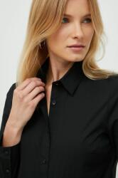 Sisley camasa femei, culoarea negru, cu guler clasic, regular 9BYY-KDD0AR_99X