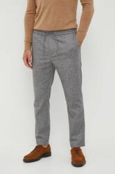 Calvin Klein pantaloni de lana culoarea gri, mulata 9BYX-SPM0NF_90X