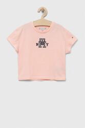 Tommy Hilfiger tricou de bumbac pentru copii culoarea roz 9BYX-TSG01M_03X