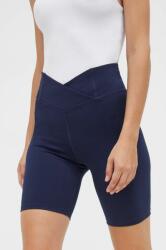 Reebok pantaloni scurți de antrenament Workout Ready Basic culoarea albastru marin, neted, high waist 9BYX-SZD08A_59X