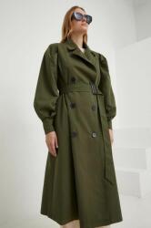 ANSWEAR palton X limited collection NO SHAME femei, culoarea verde, de tranzitie, cu doua randuri de nasturi BMYX-KPD01C_78X