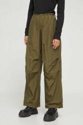 Tommy Jeans pantaloni femei, culoarea verde, lat, medium waist 9BYX-SPD0SG_78X