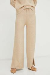Patrizia Pepe pantaloni din lana culoarea bej, drept, high waist 9BYX-SPD0T6_80X