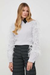 Patrizia Pepe pulover de lana femei, culoarea gri, cu turtleneck 9BYX-SWD14H_90X