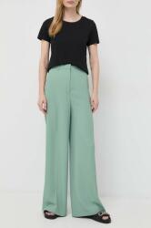 Boss pantaloni femei, culoarea verde, drept, high waist PPYX-SPD0MW_97X