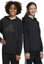 Adidas bluza copii U FI LOGO culoarea negru, cu glugă, cu imprimeu PPYX-BLK003_99X