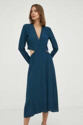 Patrizia Pepe rochie culoarea albastru marin, midi, drept 9BYX-SUD0H4_59X