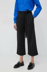 DKNY pantaloni femei, culoarea negru, lat, high waist PPYX-SPD08S_99X