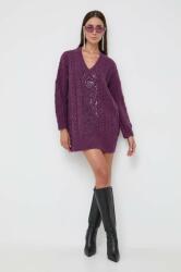 PINKO rochie din lana culoarea violet, mini, oversize 9BYX-SUD15Y_49X