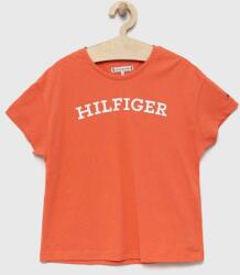 Tommy Hilfiger tricou de bumbac pentru copii culoarea portocaliu 9BYX-TSG01K_32X