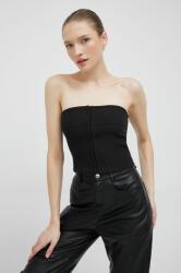 Calvin Klein top femei, culoarea negru, neted PPYX-TSD05M_99X