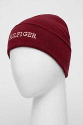 Tommy Hilfiger caciula din bumbac culoarea bordo, bumbac, din tesatura neteda 9BYX-CAK00J_93X