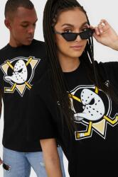 47brand tricou din bumbac Mlb Anaheim Ducks culoarea negru, cu imprimeu PPYY-TSU01F_99X