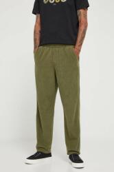 American Vintage pantaloni de catifea cord culoarea verde, drept 9BYX-SPM0F0_78X