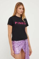 Pinko tricou din bumbac culoarea negru 9BYX-TSD07T_99X (101752.A150)