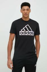 Adidas tricou din bumbac culoarea negru, cu imprimeu PPYX-TSM0HA_99X