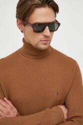 Tommy Hilfiger pulover de bumbac culoarea maro, cu guler 9BYX-SWM0DI_82X