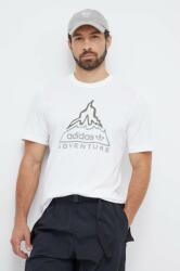 adidas Originals tricou din bumbac barbati, culoarea bej, cu imprimeu 9BYX-TSM0FC_01X
