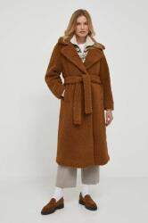 Sisley palton femei, culoarea maro, de tranzitie, oversize 9BYX-KPD08W_88X